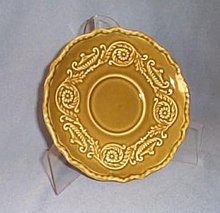 Canonsburg Pottery Regency Ironstone Avocado Green saucer