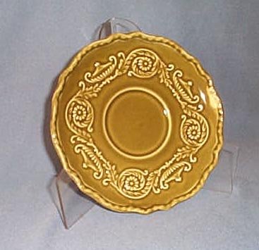 Canonsburg Pottery Regency Ironstone Avocado Green saucer