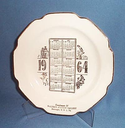 1964 Walter's Auction Gallery, Macungie, PA calendar plate