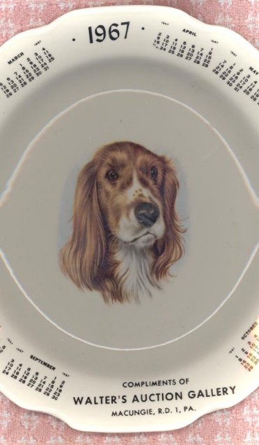 1967 Walter's Auction Gallery, Macungie, PA calendar plate