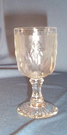 Iris and Herringbone wine goblet by Jeannette Glass