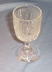 Iris and Herringbone wine goblet by Jeannette Glass