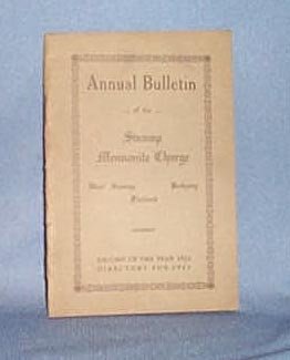 1922 Church Bulletin of the Swamp Mennonite Charge, Quakertown PA