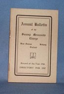1926 Church Bulletin of the Swamp Mennonite Charge, Quakertown PA