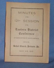 Minutes of the 121st Session of the Eastern District Conference of Mennonites of North America