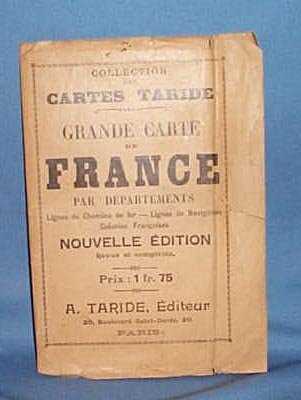 Grande Carte de France par Departements Lignes de Chemins de fer - Lignes de Navigation Colonies Francaises