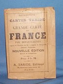 Grande Carte de France par Departements Lignes de Chemins de fer - Lignes de Navigation Colonies Francaises