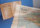 Grande Carte de France par Departements Lignes de Chemins de fer - Lignes de Navigation Colonies Francaises