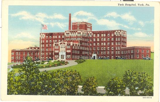York Hospital, York PA color postcard