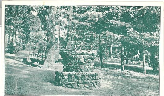 The Drinking Fountain - Camp Kanesatake, PA sepia tone postcard