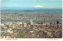 Portland, Oregon aerial color postcard