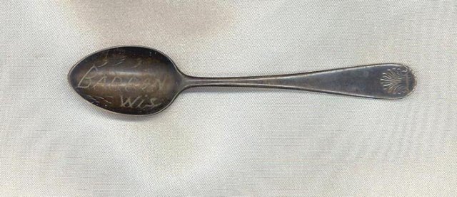 Barron, Wis. souvenir spoon by Holmes and Edwards