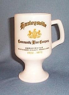 Harleysville (PA) Community Fire Co. milk glass mug