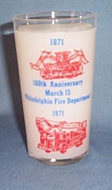 Philadelphia Fire Department 100th Anniversary glass