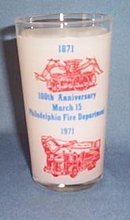 Philadelphia Fire Department 100th Anniversary glass