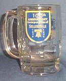100th Anniversary incorporation of Sellersville (PA) and Bucks County Firemen's Parade glass mug