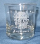 Farquharson Coat of Arms embossed whiskey glass