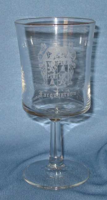 Farquharson Coat of Arms embossed wine goblet