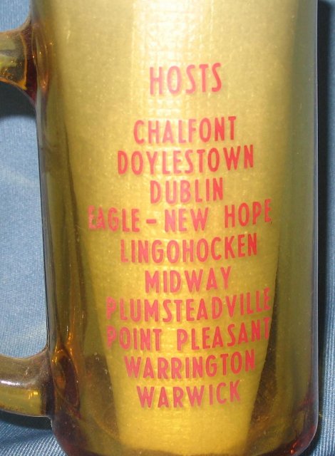 59th Annual Bucks County Firemen's Ass'n Convention and Parde, Doylestown, PA amber glass mug