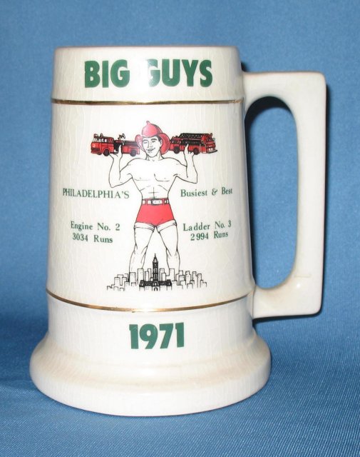 Philadelphia Fire Department Engine No. 2 and Ladder No. 2 Big Guys ceramic mug
