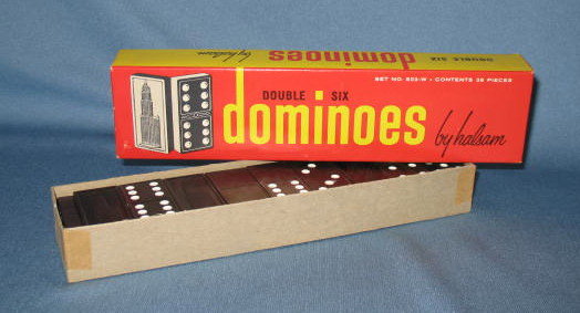 Double Six Dominoes by Halsam in box
