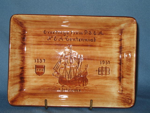 Pennsbury Pottery tray: Greetings from P.S.E.A. / N.E.A. Centennial