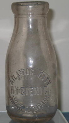 Atlantic City Hygienic Milk Company one pint milk bottle