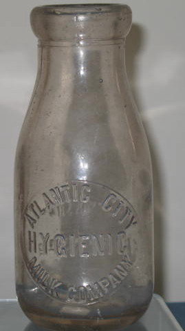 Atlantic City Hygienic Milk Company one pint milk bottle
