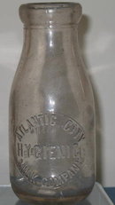 Atlantic City Hygienic Milk Company one pint milk bottle