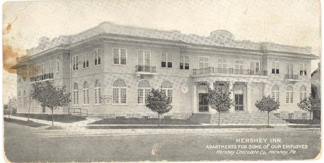 Hershey Inn , Hershey Chocolate Co., Hershey, PA black and white postcard