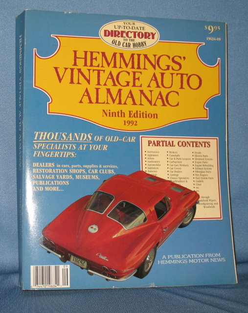 Hemmings' Vintage Auto Almanac, Ninth Edition, 1992