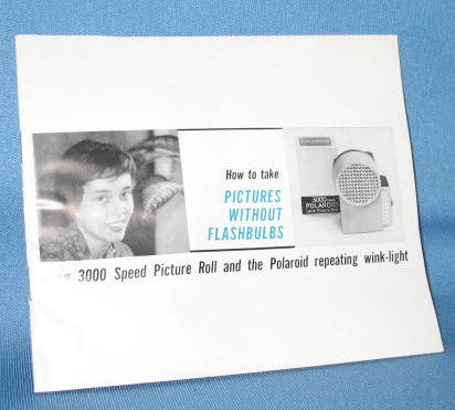 How to Take Pictures without Flashbulbs Using 3000 Speed Picture Roll and the Polaroid Repeating Wink-light instruction booklet
