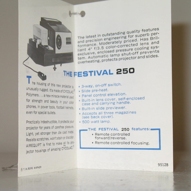 Airequipt Festival 250 slide projector product tag