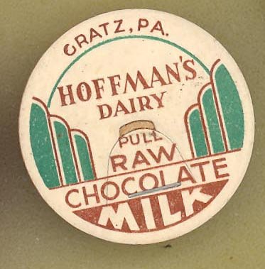 Hoffman's Dairy, Gratz PA raw chocolate milk bottle cap