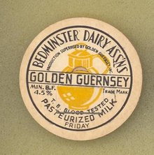 Bedminster Dairy Associations Golden Guernsey milk bottle cap