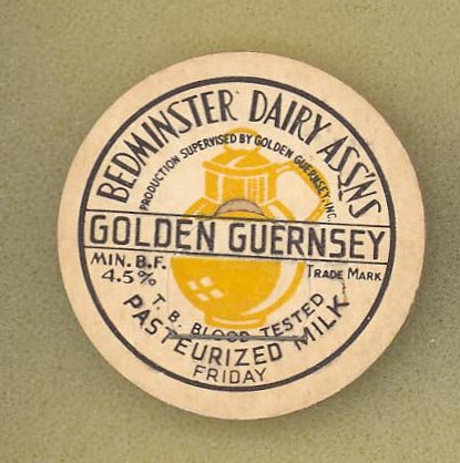 Bedminster Dairy Associations Golden Guernsey milk bottle cap
