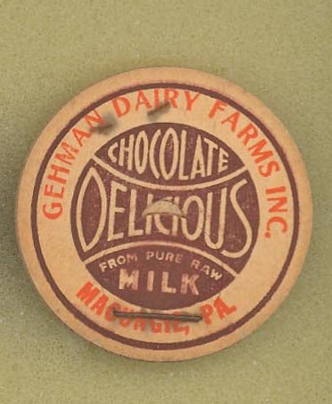 Gehman Dairy Farms, Macungie PA chocolate milk bottle cap