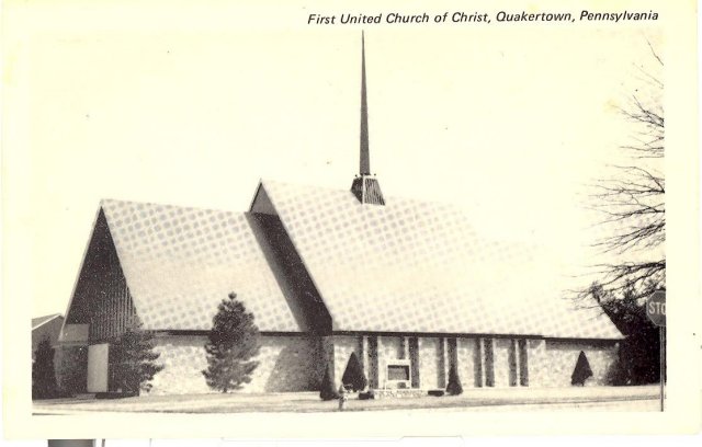 First United Church of Church, Quakertown Pennsylvania photo postcard