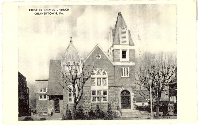 First Reformed Church, Quakertown Pennsylvania postcard