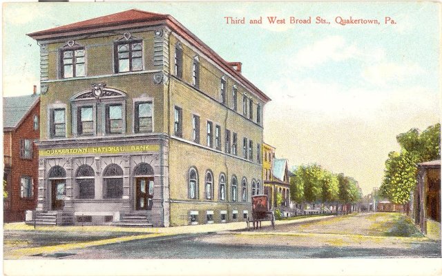 Quakertown National Bank, Quakertown Pennsylvania postcard