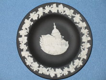 Wedgwood white on black United States Capitol round tray