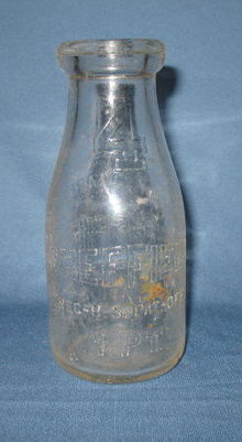 Sheffield Farms Co. NY embossed pint milk bottle