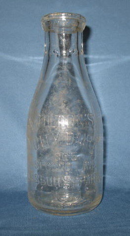 Tilton's City Dairy, Asbury Park NJ embossed quart milk bottle