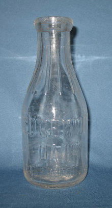 Edgewood Dairy (W. S. Van Schoick), Lakewood NJ embossed quart milk bottle