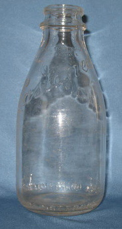 Castanea Dairy, Trenton NJ embossed quart milk bottle