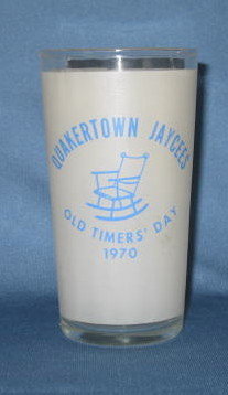 Quakertown Jaycess Old Timers Day tumbler, 1970