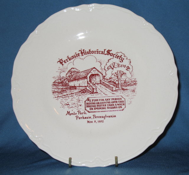Perkasie (PA) Historical Society plate, Menlo Park, Nov. 5, 1972