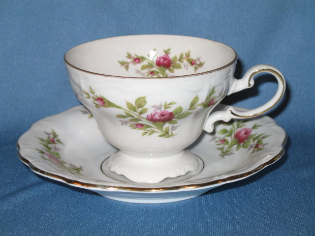 Johann Haviland, Bavaria Germany Moss Rose cup and saucer