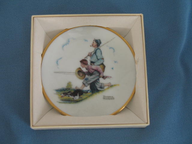 Norman Rockwell Four Seasons Miniature Plate #501: Goin' Fishin'