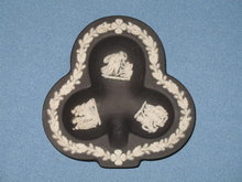Wedgwood Black Jasperware small club shaped ashtray